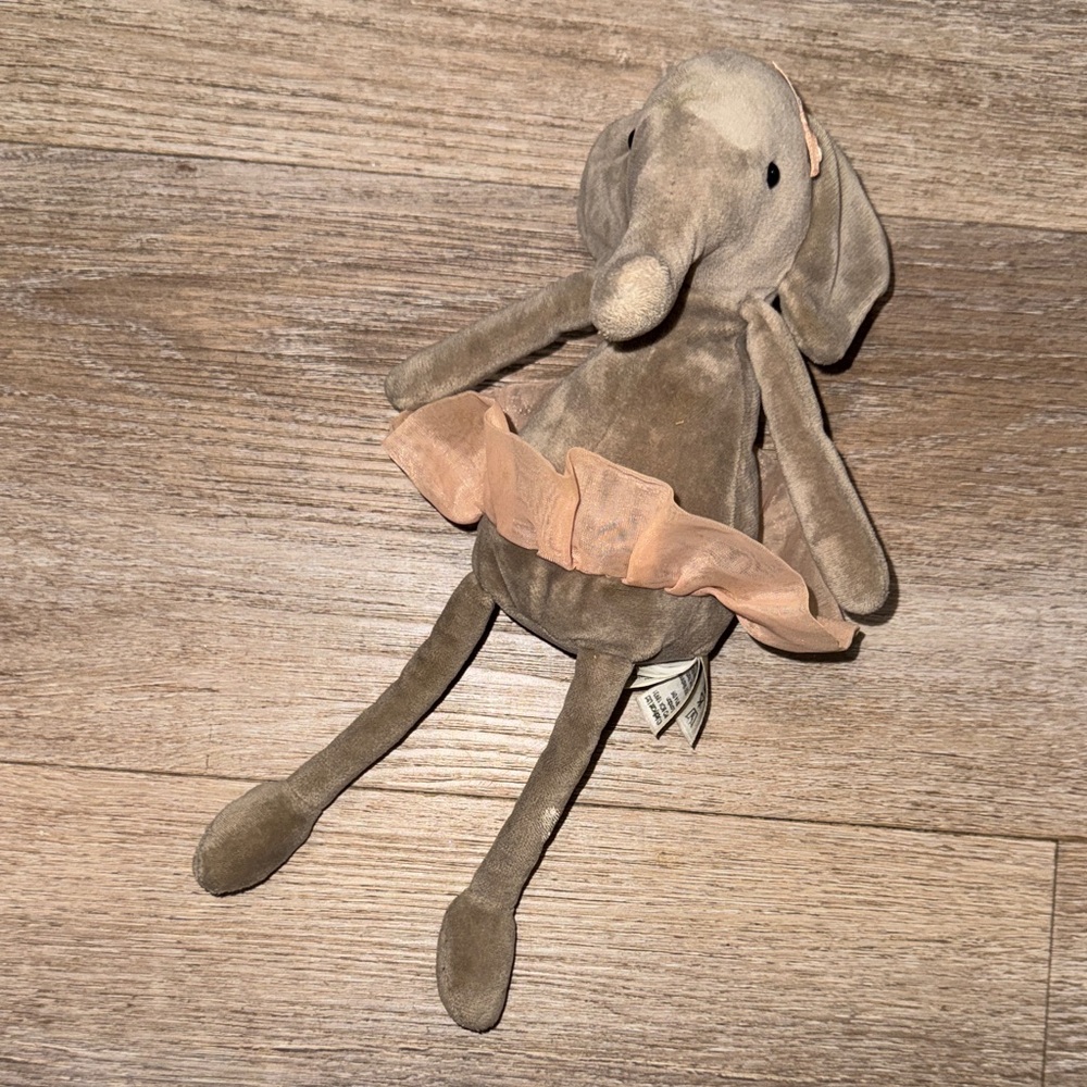 Jellycat London Dancing Darcy Elephant Plush with Peach Tutu